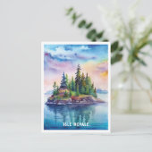 Isle Royale National Park Waterverf Schilderij Briefkaart (Staand voorkant)