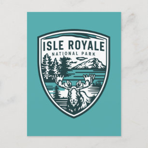 Isle Royale National Park Wildlife Embleem Feestdagenkaart