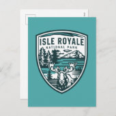Isle Royale National Park Wildlife Embleem Feestdagenkaart (Voorkant / Achterkant)