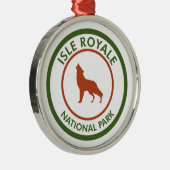 Isle Royale National Park Wolf Metalen Ornament (Rechts)