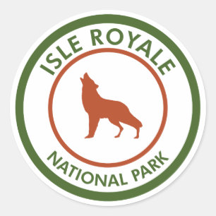 Isle Royale National Park Wolf Ronde Sticker