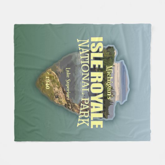 Isle Royale (pijlpunt) Fleece Deken (Voorkant (Horizontaal))