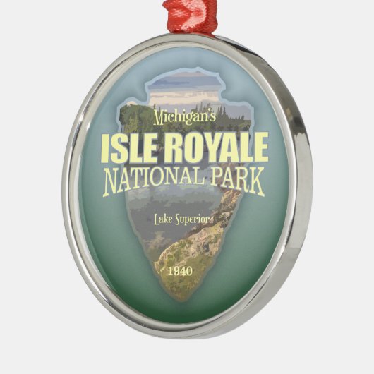 Isle Royale (pijlpunt) Metalen Ornament (Links)