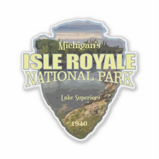 Isle Royale (pijlpunt) Sticker (Voorkant)
