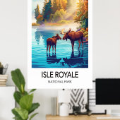 Isle Royale Reisposter Nationaal Park Kunst Poster (Thuiskantoor)