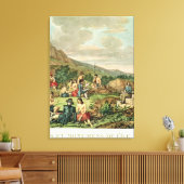 Islers en monumenten van Paaseiland Canvas Afdruk (Insitu (Woonkamer))