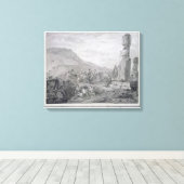Islers & Monumenten van Paaseiland, 1786 Canvas Afdruk (Insitu (Houten vloer))