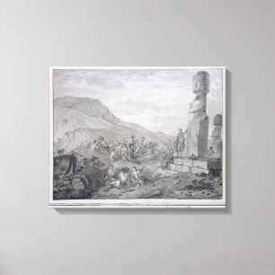 Islers & Monumenten van Paaseiland, 1786 Canvas Afdruk