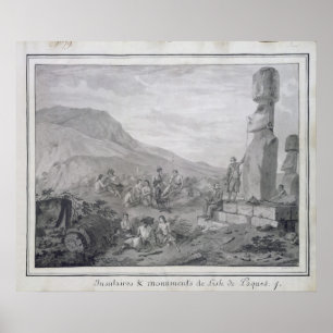 Islers & Monumenten van Paaseiland, 1786 Poster