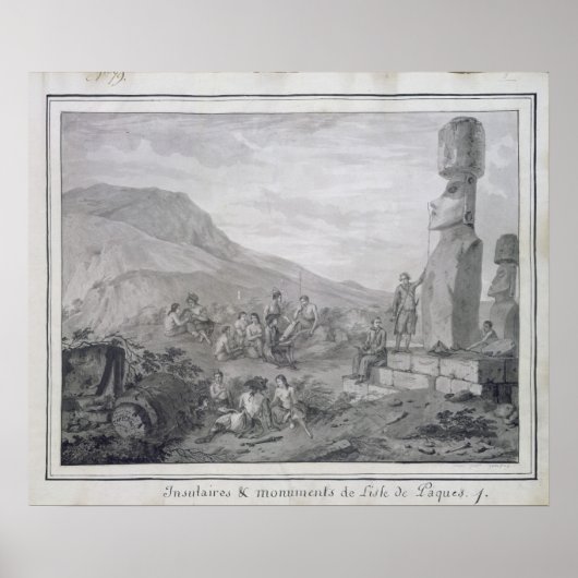 Islers & Monumenten van Paaseiland, 1786 Poster (Voorkant)