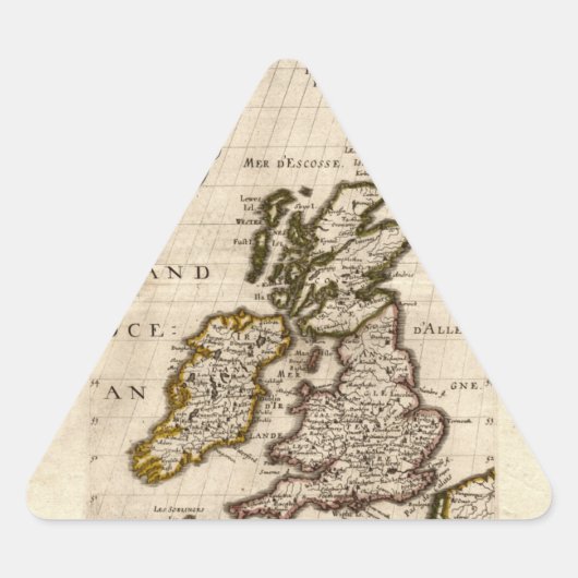 Isles Britanniques - 1700 Nicolas Fils Sanson Map Sticker (Voorkant)
