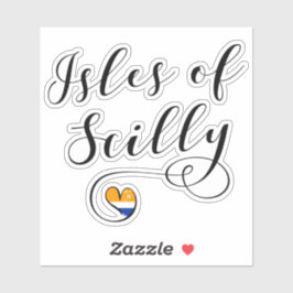 Isles of Scilly Flag in Heart Sticker
