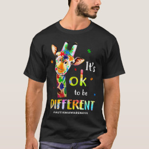 Ism Awareness Cute Giraffe Animal Het is oké om Di T-shirt