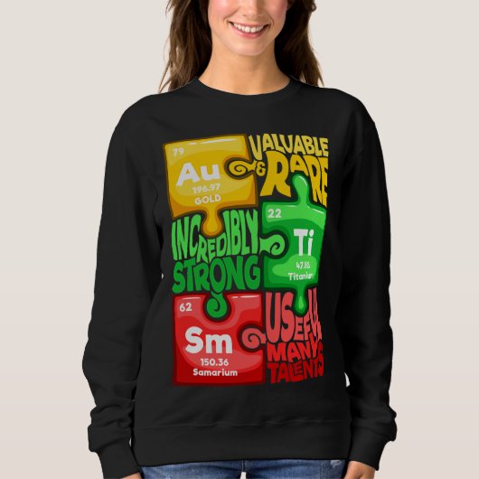 Ism Puzzle Chemistry Time Table Elements Autisme A Trui (Voorkant)