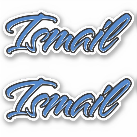 Ismail Name blue Aufkleber Sticker Stickerset (Voorkant)