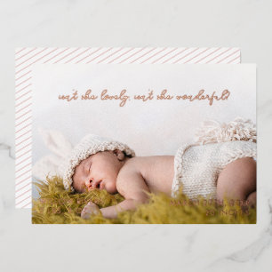 Isn't She Lovely Roze Gouden Geboorteaankondiging Folie Uitnodiging
