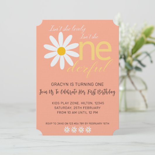 Isn't She One derful Uitnodiging (Staand voorkant)