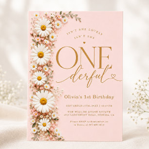 Isn't She ONEderful Daisy 1e Verjaardag Bloemen Kaart