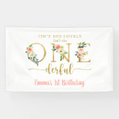 Isn't She Onederful Girl 1e Verjaardagsfeestje Spandoek (Horizontaal)