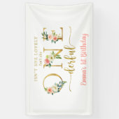 Isn't She Onederful Girl 1e Verjaardagsfeestje Spandoek (Verticaal)