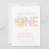 Isn't She Onederful Sun Girl Pastel 1st Birthday Kaart (Voorkant)