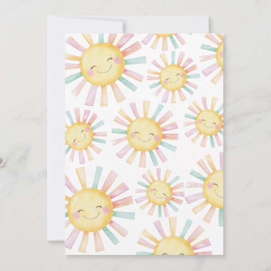 Isn't She Onederful Sun Girl Pastel 1st Birthday Kaart (Achterkant)