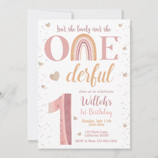 Isnt ze heerlijk instant ze oenoful 1st uitnodigin kaart (Voorkant)