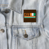 ISO-codeontwerp van de Ivoorkust Vierkante Button 5,1 Cm (In situ)