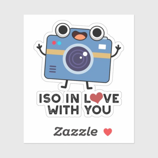 ISO in liefde met je grappige camerapunt Sticker (Vel)