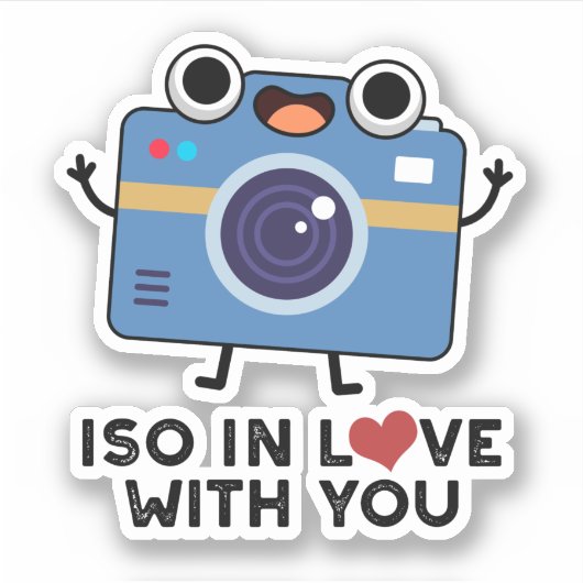 ISO in liefde met je grappige camerapunt Sticker (Voorkant)