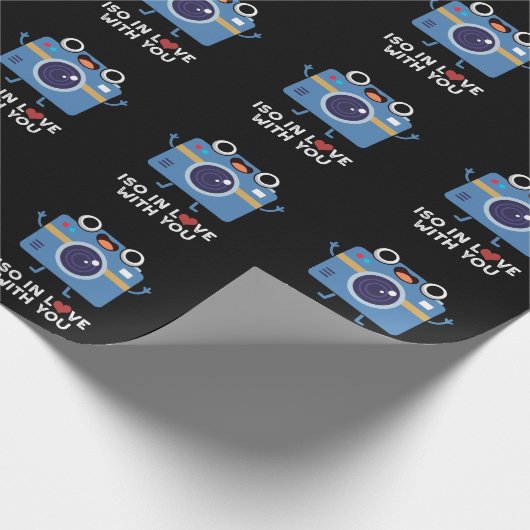 ISO in liefde met u grappige camera pun Dark BG Cadeaupapier (Hoek)