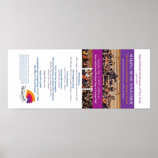 ISO op het Poster Carnegie Hall (Voorkant)