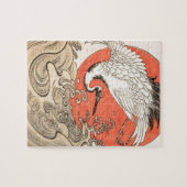 Isoda Koryusai - Crane, Waves en Rising Sun Legpuzzel (Horizontaal)