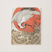 Isoda Koryusai - Crane, Waves en Rising Sun Legpuzzel (Verticaal)