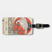 Isoda Koryusai Crane Waves en stijgende zon Bagagelabel (Voorkant horizontaal)