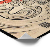 Isoda Koryusai Crane Waves en stijgende zon Poster (Hoek)