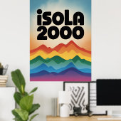 Isola 2000 Vintage Retro Skigebied Poster (Thuiskantoor)