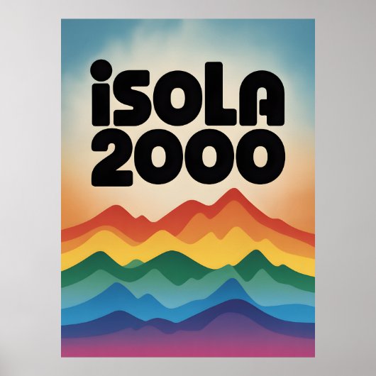 Isola 2000 Vintage Retro Skigebied Poster (Voorkant)