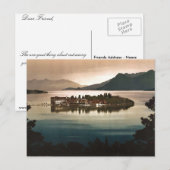 Isola Bella door moonlight, Maggiore, het meer van Briefkaart (Voorkant / Achterkant)