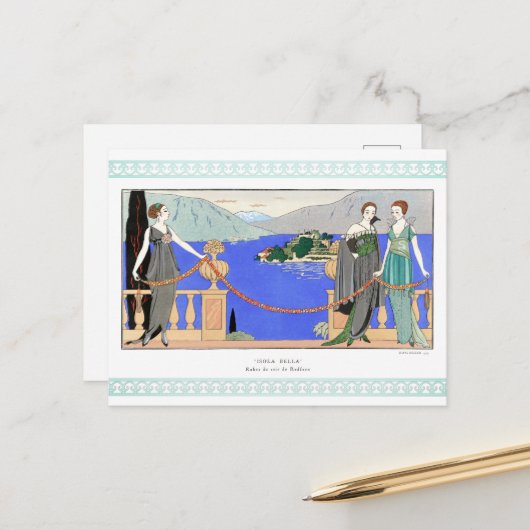 Isola Bella van George Barbier Briefkaart (Voorkant / Achterkant in situ)