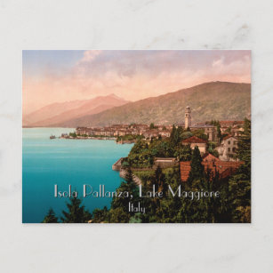Isola Pallanza, Lake Maggiore Italy Vintage Travel Briefkaart