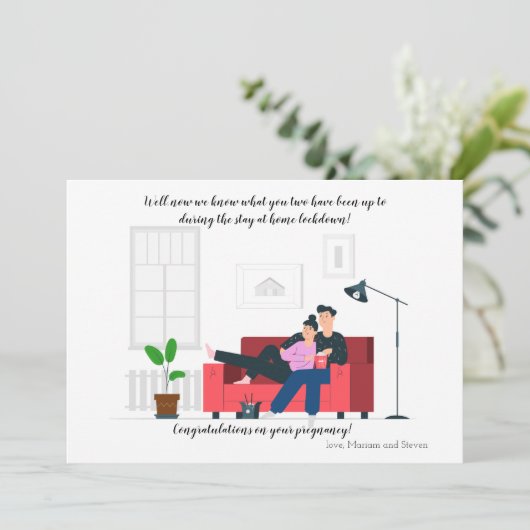 Isolate Baby Zwangerschap Gefeliciteerd Kaart (Staand voorkant)