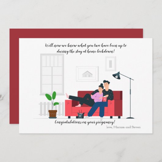 Isolate Baby Zwangerschap Gefeliciteerd Kaart (Voorkant / Achterkant)