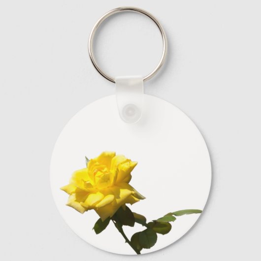 Isolate gele roos sleutelhanger (Voorkant)
