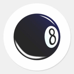 Isolated Eight Ball Ronde Sticker