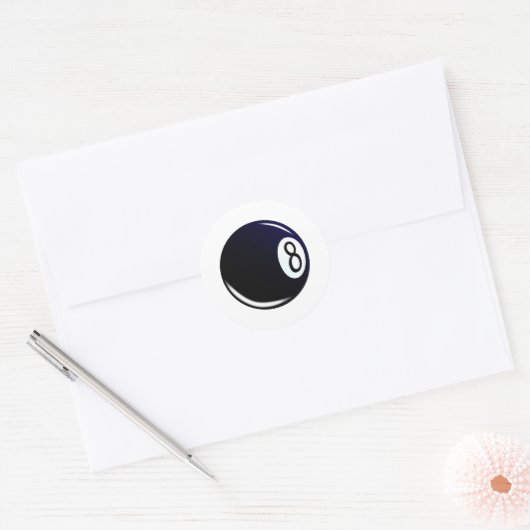 Isolated Eight Ball Ronde Sticker (Envelop)