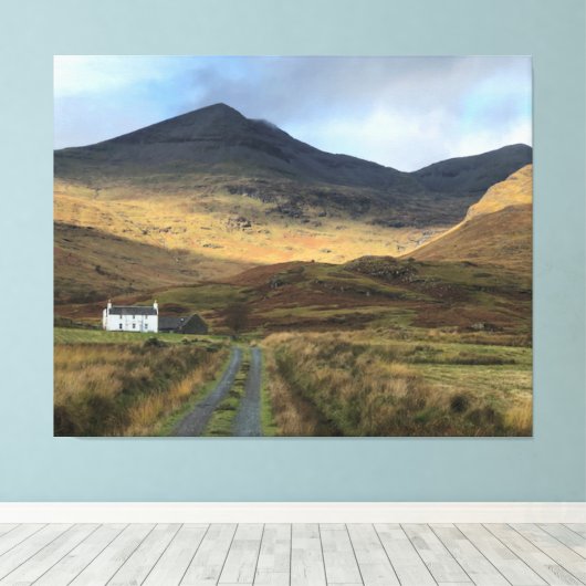 Isolated Farmhouse op het eiland Mull, Schotland C Canvas Afdruk (Insitu (Houten vloer))