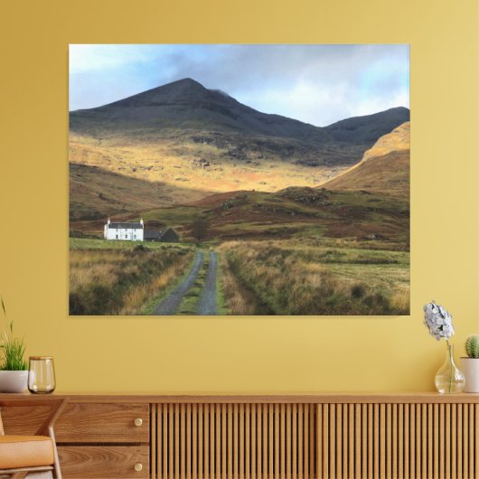 Isolated Farmhouse op het eiland Mull, Schotland C Canvas Afdruk (Insitu (Woonkamer))