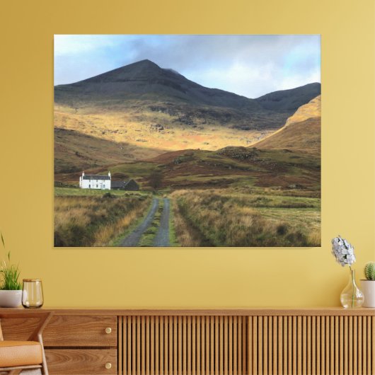 Isolated Farmhouse op het eiland Mull, Schotland C Canvas Afdruk (Insitu (Woonkamer))