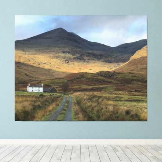 Isolated Farmhouse op het eiland Mull, Schotland C Canvas Afdruk (Insitu (Houten vloer))